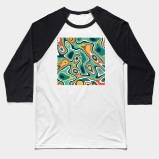 Moving colorful shape wave Baseball T-Shirt